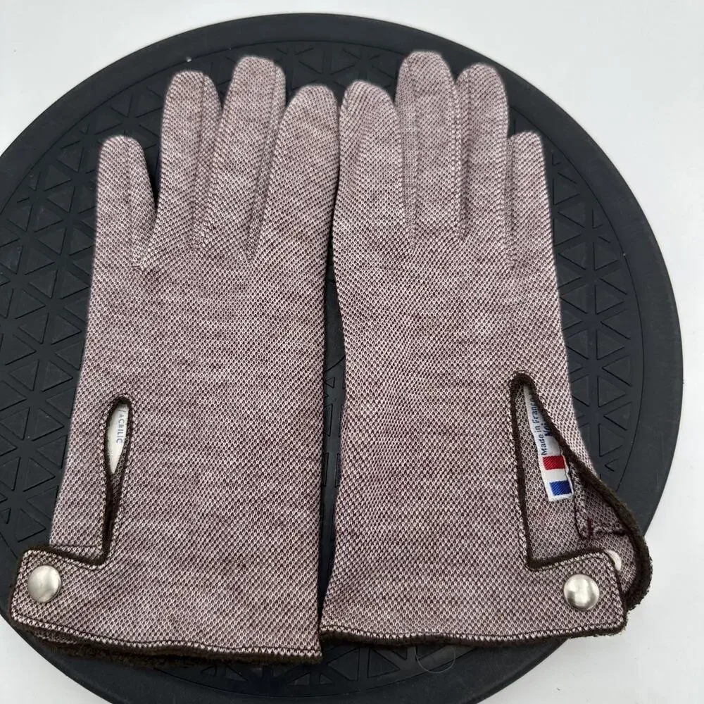 Vintage Neiman Marcus Women’s Gloves Snap Closure Fabric Knit Gloves Size Small